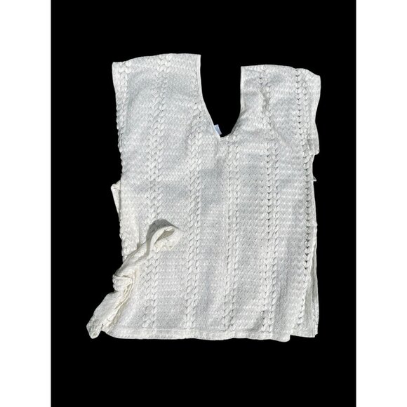 NEW Kona Sol Swim Cover Up XL White Crochet Tie Waist Boho Beach Resort Cruise - Picture 1 of 4